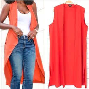 Topshop Orange Sleeveless Vest